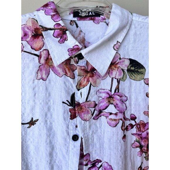 Jogal Men's Long Sleeve Button Up Shirt Size XL Tropical Floral Casual Hawaiian - Picture 2 of 8